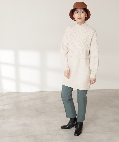 N.（N. Natural Beauty Basic）（エヌエヌナチュラルビューティーベーシック）の「ストレッチスリムストレートパンツ（その他パンツ・レディース・グレー/グリーン・MEDIUM）」の14枚目の写真