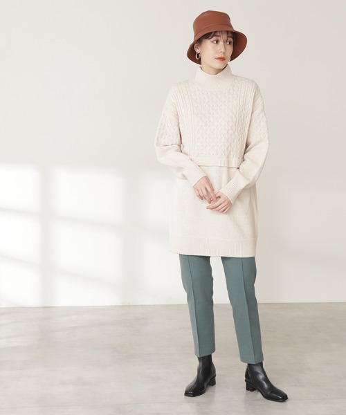 N.（N. Natural Beauty Basic）（エヌエヌナチュラルビューティーベーシック）の「ストレッチスリムストレートパンツ（その他パンツ・レディース・グレー/グリーン・MEDIUM）」の13枚目の写真