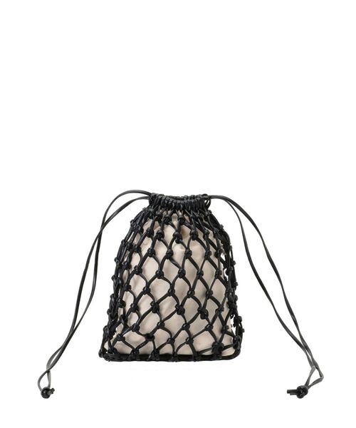 MURUA（ムルーア）の「メッシュ巾着バッグ（ハンドバッグ・レディース・ホワイト/ブラック・FREE）」の9枚目の写真