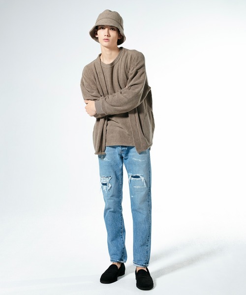 VICTIM(ヴィクティム)の「VICTIM ヴィクティム / NO SLEEVE PILE TEE セットアップスーピマコットンパイルTシャツ タンクトップ / VTM-22-T-038(タンクトップ・メンズ・ダークネイビー/ベージュ/ブラウン・M/L)」の7枚目の写真