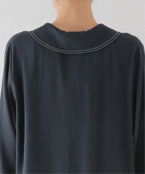 JOURNAL STANDARD relume（ジャーナルスタンダード　レリューム）の「ビッグカラーステッチワンピース◆（ワンピース・レディース・チャコールグレー/カーキ・FREE）」の14枚目の写真