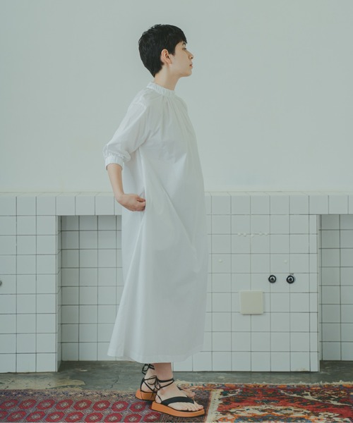 WHYTO.（ホワイト）の「「WHYTO. / ホワイト」ギャザーネックドレス 