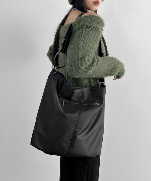 LVEU.】リングデザインワンショルダーバッグ / トートバッグ A4 大容量