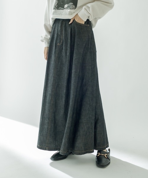 mystic(ミスティック)の「Wrangler別注フレアロングスカート(スカート・レディース・ブラック/ブルー・1/2)」の16枚目の写真