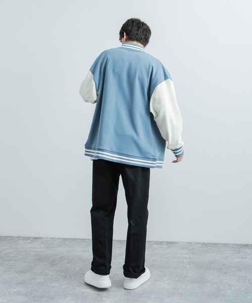 オーバーサイズCVC裏毛ビッグスタジャン