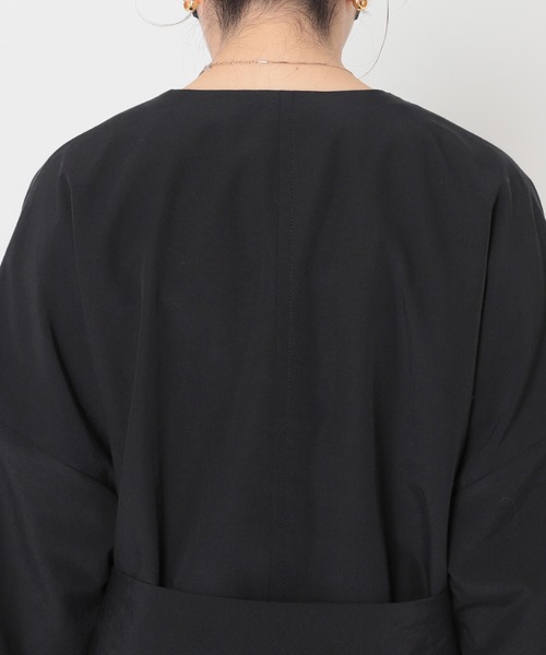 journal standard L'essage（ジャーナルスタンダードレサージュ）の「ノーカラーコート◆（ノーカラーコート・レディース・ベージュ/ネイビー・FREE）」の20枚目の写真