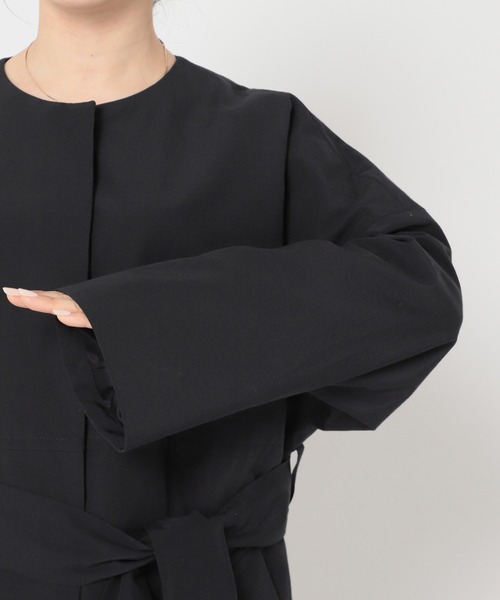 journal standard L'essage（ジャーナルスタンダードレサージュ）の「ノーカラーコート◆（ノーカラーコート・レディース・ベージュ/ネイビー・FREE）」の22枚目の写真