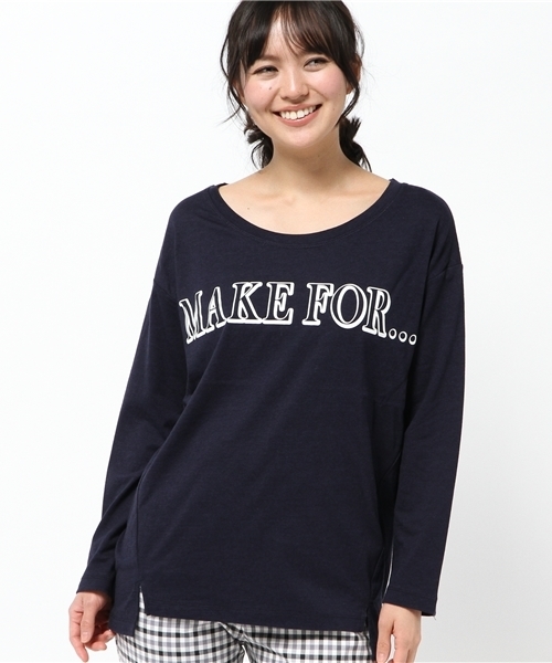 DISCOAT(ディスコート)の「【Discoat】MAKE FORビッグロゴロンT(Tシャツ/カットソー・レディース・グレー/アイボリー/ネイビー・フリ-)」の3枚目の写真