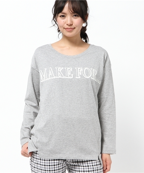 DISCOAT(ディスコート)の「【Discoat】MAKE FORビッグロゴロンT(Tシャツ/カットソー・レディース・グレー/アイボリー/ネイビー・フリ-)」の1枚目の写真