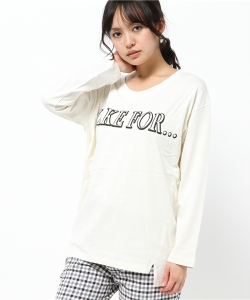 DISCOAT(ディスコート)の「【Discoat】MAKE FORビッグロゴロンT(Tシャツ/カットソー・レディース・グレー/アイボリー/ネイビー・フリ-)」の2枚目の写真