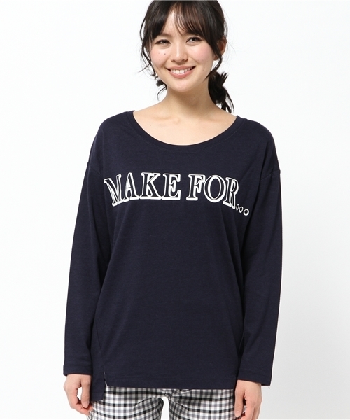 DISCOAT(ディスコート)の「【Discoat】MAKE FORビッグロゴロンT(Tシャツ/カットソー・レディース・グレー/アイボリー/ネイビー・フリ-)」の8枚目の写真