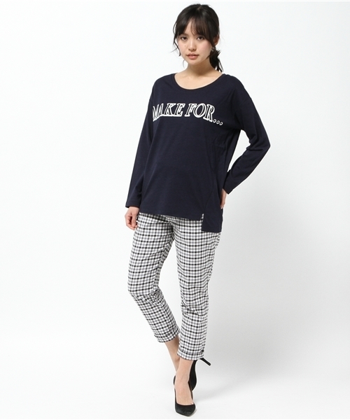 DISCOAT(ディスコート)の「【Discoat】MAKE FORビッグロゴロンT(Tシャツ/カットソー・レディース・グレー/アイボリー/ネイビー・フリ-)」の11枚目の写真