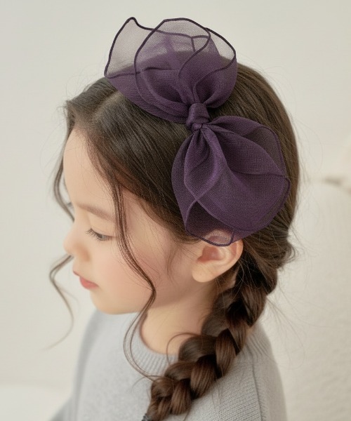 Rora（ローラ）の「スエ ビックリボン カチューシャ(5color)（カチューシャ・キッズ・クリーム/ブラック/ピンク/パープル/シルバー・FREE）」の4枚目の写真