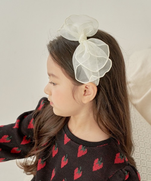 Rora（ローラ）の「スエ ビックリボン カチューシャ(5color)（カチューシャ・キッズ・クリーム/ブラック/ピンク/パープル/シルバー・FREE）」の9枚目の写真