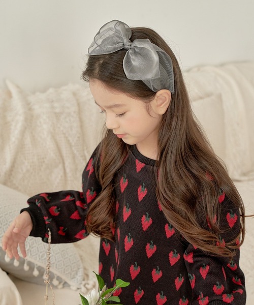 Rora（ローラ）の「スエ ビックリボン カチューシャ(5color)（カチューシャ・キッズ・クリーム/ブラック/ピンク/パープル/シルバー・FREE）」の6枚目の写真