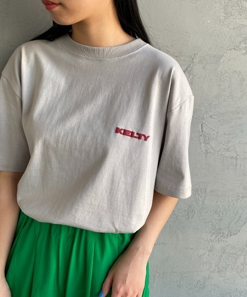 KELTY（ケルティ）の「[KELTY/ケルティ] 別注 発泡プリント ワンポイント胸ロゴTシャツ（Tシャツ/カットソー・レディース・ホワイト/ライトグレー/グリーン/ネイビー・XS/S/M/L）」の3枚目の写真
