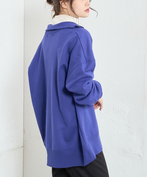 PUAL CE CIN（ピュアルセシン）の「【WEB限定】ハーフジップビッグプルオーバー（スウェット・レディース・ブラック/ベージュ/オートミール/ブルーパープル・FREE）」の8枚目の写真