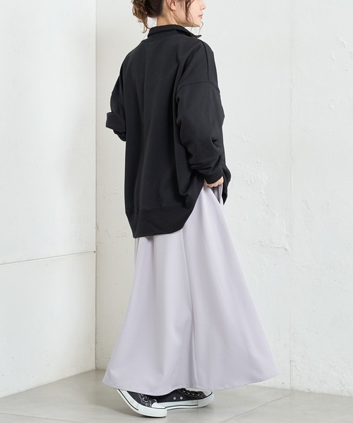 PUAL CE CIN（ピュアルセシン）の「【WEB限定】ハーフジップビッグプルオーバー（スウェット・レディース・ブラック/ベージュ/オートミール/ブルーパープル・FREE）」の18枚目の写真