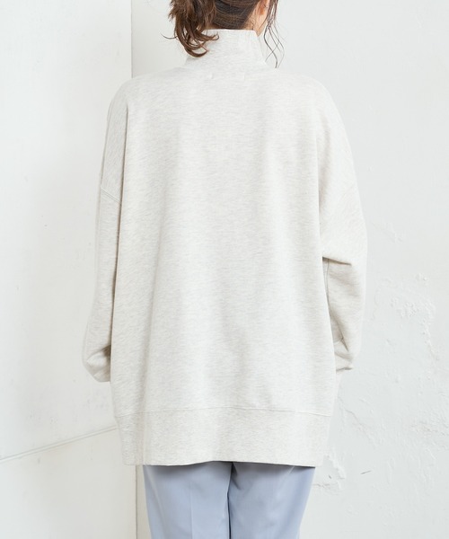 PUAL CE CIN（ピュアルセシン）の「【WEB限定】ハーフジップビッグプルオーバー（スウェット・レディース・ブラック/ベージュ/オートミール/ブルーパープル・FREE）」の9枚目の写真