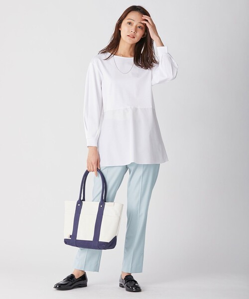J.PRESS Ladies(J.プレス レディス)の「【洗える】ポリエステルレーヨンマイクロギャバストレッチ テーパード パンツ(その他パンツ・レディース・ネイビー系/サックスブルー系/ピンク系・S/XS/XXS)」の9枚目の写真