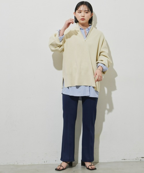 Aunt Marie's（アントマリーズ）の「フレアレギンスストレッチパンツ / 美脚パンツ（その他パンツ・レディース・ブラック/ネイビー・FREE/MEDIUM/TALL）」の9枚目の写真