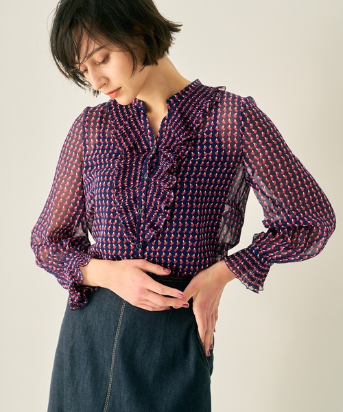 ANAYI - ANAYI  ドットプリント バテンレース ブラウス 美品＊ANAYI アナイ ドットプリントバテンレースブラウス 38