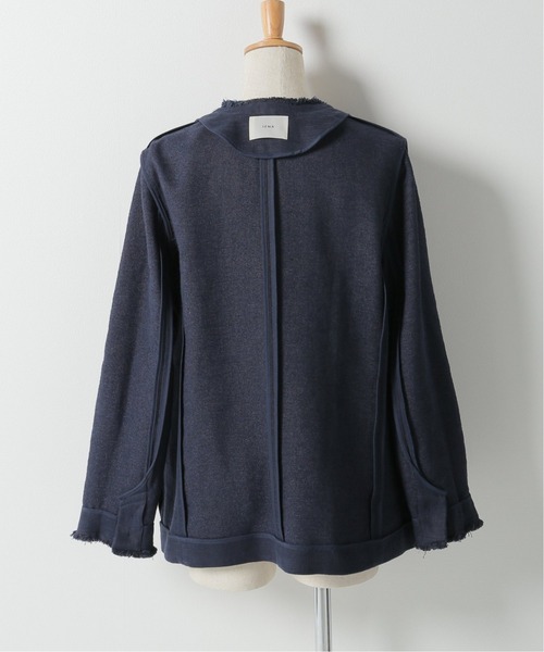 IENA（イエナ）の「Wクロス トリミングジャケット（ノーカラー