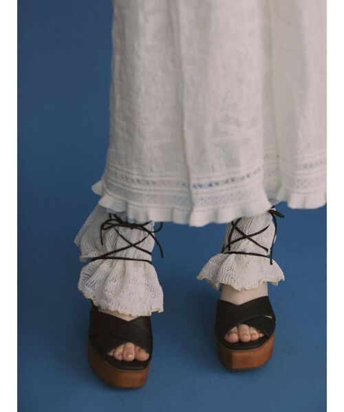 merry jenny（メリージェニー）の「オブジェウッドソールサンダル（サンダル・レディース・ブラック/キャメル・MEDIUM/LARGE）」の9枚目の写真