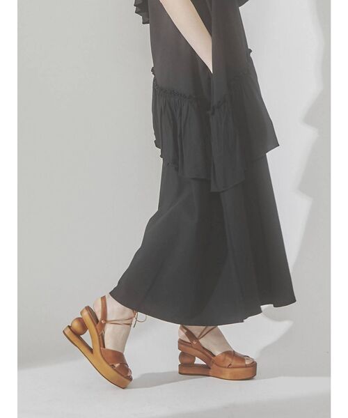 merry jenny（メリージェニー）の「オブジェウッドソールサンダル（サンダル・レディース・ブラック/キャメル・MEDIUM/LARGE）」の12枚目の写真