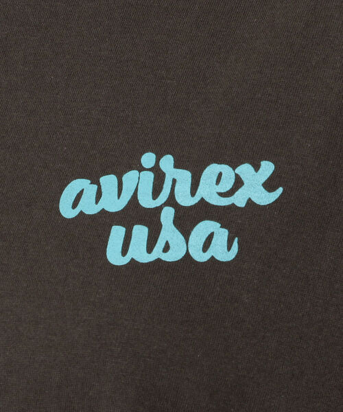 AVIREX（アヴィレックス）の「【直営店限定】SLEEVE LOGO L/S T-SHIRT/ スリーブロゴ ロングスリーブティーシャツ（Tシャツ/カットソー・レディース・チャコール/ホワイト・FREE）」の9枚目の写真