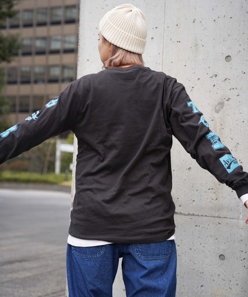 AVIREX（アヴィレックス）の「【直営店限定】SLEEVE LOGO L/S T-SHIRT/ スリーブロゴ ロングスリーブティーシャツ（Tシャツ/カットソー・レディース・チャコール/ホワイト・FREE）」の15枚目の写真