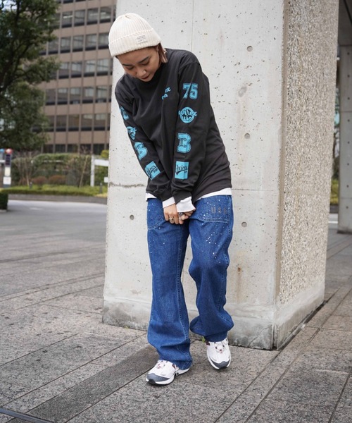 AVIREX（アヴィレックス）の「【直営店限定】SLEEVE LOGO L/S T-SHIRT/ スリーブロゴ ロングスリーブティーシャツ（Tシャツ/カットソー・レディース・チャコール/ホワイト・FREE）」の18枚目の写真