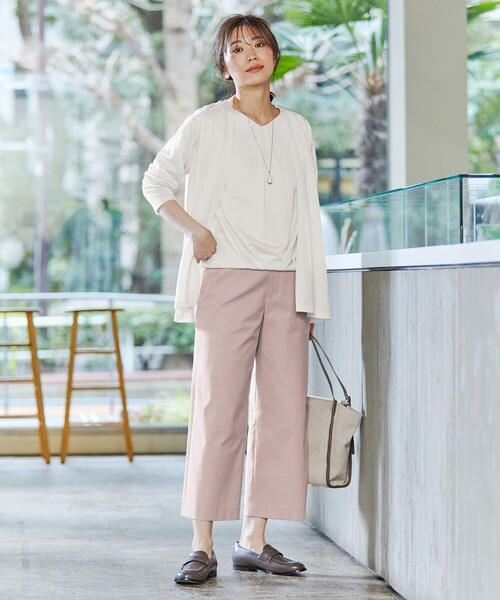 J.PRESS Ladies(J.プレス レディス)の「【WEB限定カラーあり・接触冷感・UVケア】レーヨンジャージー カーディガン(カーディガン/ボレロ・レディース・ネイビー系/ライトグリーン系/ホワイト系/ベージュ系/ライトグレー系・SMALL)」の7枚目の写真