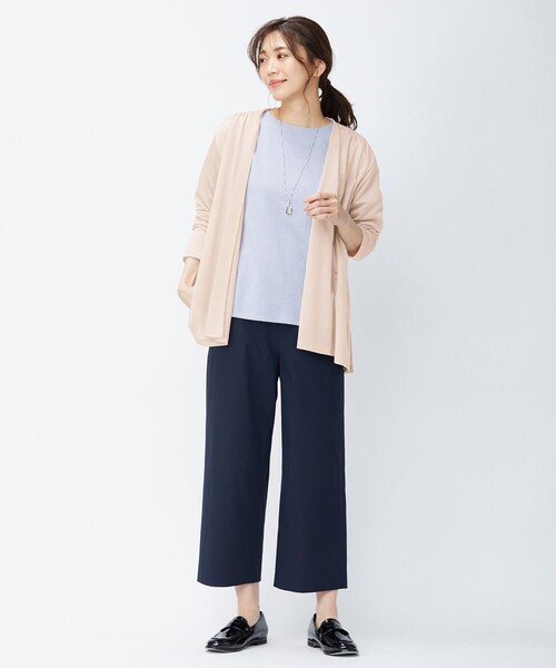 J.PRESS Ladies(J.プレス レディス)の「【WEB限定カラーあり・接触冷感・UVケア】レーヨンジャージー カーディガン(カーディガン/ボレロ・レディース・ネイビー系/ライトグリーン系/ホワイト系/ベージュ系/ライトグレー系・SMALL)」の10枚目の写真