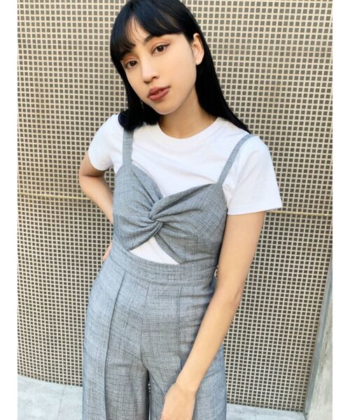 EMODA（エモダ）の「アシンメトリーツイストオールインワン（つなぎ/オールインワン・レディース・アイボリー/グレー/ブラック・FREE）」の7枚目の写真