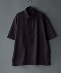 SITRY | Polyester tropical Fly front Over shirt/ポリトロ 比翼仕立て  半袖 オーバーシャツ(シャツ/ブラウス)