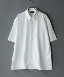 SITRY | Polyester tropical Fly front Over shirt/ポリトロ 比翼仕立て  半袖 オーバーシャツ(シャツ/ブラウス)