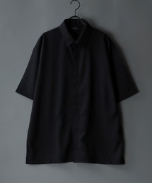 SITRY | Polyester tropical Fly front Over shirt/ポリトロ 比翼仕立て  半袖 オーバーシャツ(シャツ/ブラウス)