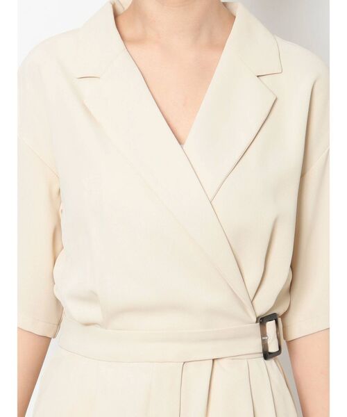 EVRIS(エヴリス)の「サイドベルトショートコンビネゾン(つなぎ/オールインワン・レディース・ブラック/アイボリー/オレンジ・FREE)」の8枚目の写真