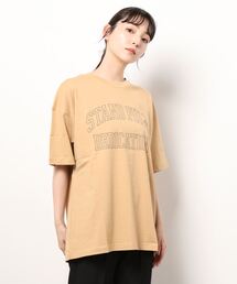 Samansa Mos2 blue | ロゴビッグTシャツ(Tシャツ/カットソー)