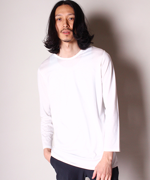 Lui's（ルイス）の「Lui's(ルイス) サイドスリットロングカットソー（Tシャツ/カットソー・メンズ・ブラック/ホワイト・SMALL/MEDIUM）」の2枚目の写真