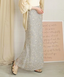 フラワープリントドビーロングスカート