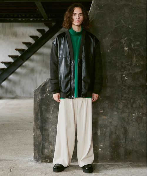 CASPER JOHN（キャスパージョン）の「Knit switch inner jacket/ニットスイッチインナージャケット（その他アウター・メンズ・カーキ/ブラック・SMALL/MEDIUM/LARGE）」の7枚目の写真