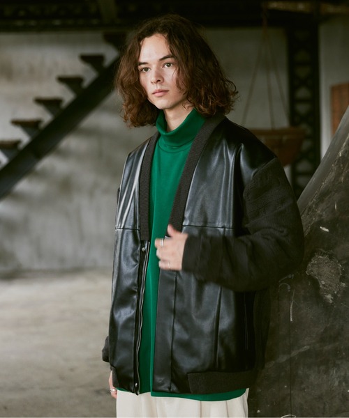 CASPER JOHN（キャスパージョン）の「Knit switch inner jacket/ニットスイッチインナージャケット（その他アウター・メンズ・カーキ/ブラック・SMALL/MEDIUM/LARGE）」の3枚目の写真