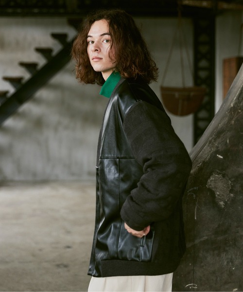 CASPER JOHN（キャスパージョン）の「Knit switch inner jacket/ニットスイッチインナージャケット（その他アウター・メンズ・カーキ/ブラック・SMALL/MEDIUM/LARGE）」の4枚目の写真