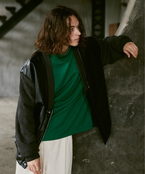 CASPER JOHN（キャスパージョン）の「Knit switch inner jacket/ニットスイッチインナージャケット（その他アウター・メンズ・カーキ/ブラック・SMALL/MEDIUM/LARGE）」の5枚目の写真