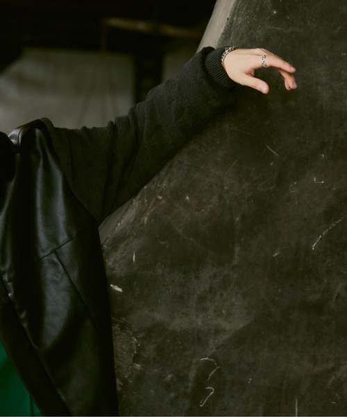 CASPER JOHN（キャスパージョン）の「Knit switch inner jacket/ニットスイッチインナージャケット（その他アウター・メンズ・カーキ/ブラック・SMALL/MEDIUM/LARGE）」の6枚目の写真