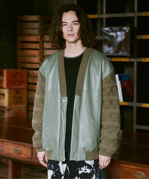 CASPER JOHN（キャスパージョン）の「Knit switch inner jacket/ニットスイッチインナージャケット（その他アウター・メンズ・カーキ/ブラック・SMALL/MEDIUM/LARGE）」の10枚目の写真