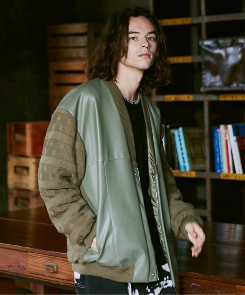 CASPER JOHN（キャスパージョン）の「Knit switch inner jacket/ニットスイッチインナージャケット（その他アウター・メンズ・カーキ/ブラック・SMALL/MEDIUM/LARGE）」の12枚目の写真