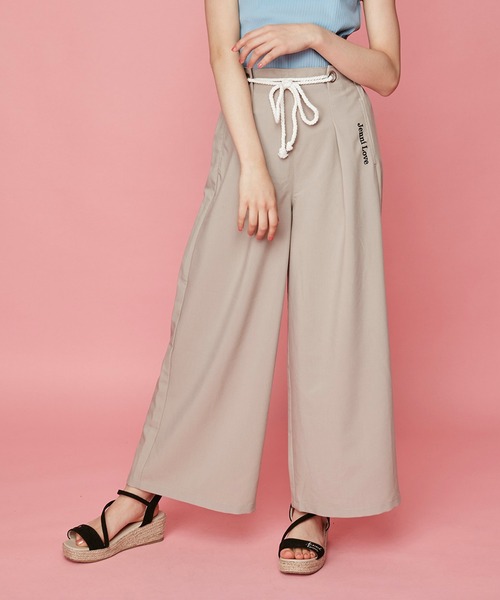 JENNI love(ジェニィラブ)の「ロープベルト付きリネン風ロングパンツ(その他パンツ・キッズ・ベージュ/グリーン・150cm/130cm/160cm/140cm)」の2枚目の写真